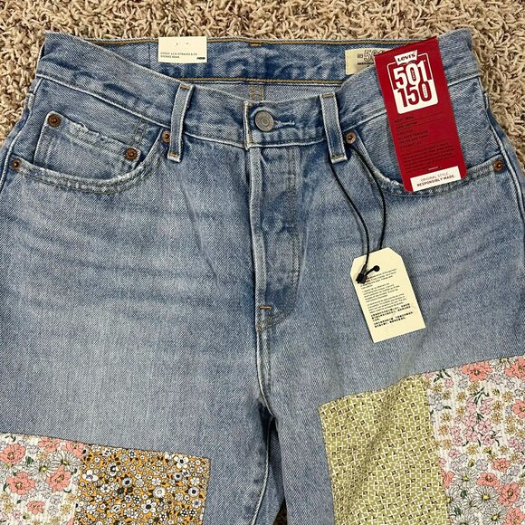Levi's® Premium 501® 150th Anniversary ‘90s Patchwork Women's Jeans, Size 27x30 - Picture 6 of 16